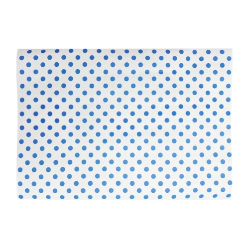 Papier d'emballage burger Fiesta Compostable points bleus 250x350 (lot de 200)