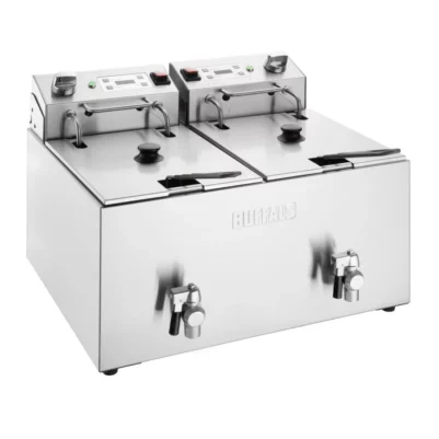 Friteuse électrique double avec minuterie Buffalo 2x8L