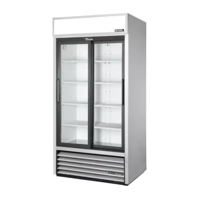 Vitrine positive libre service 2 portes coulissantes True GDM-33-HC-LD ALU
