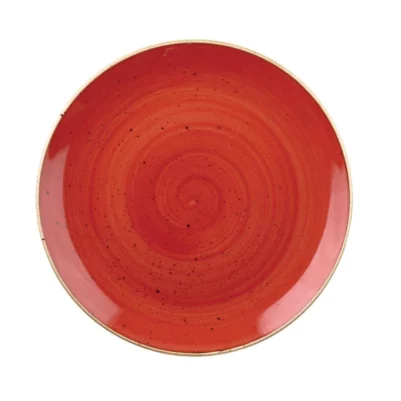 Assiettes coupes rondes Churchill Stonecast Berry Red 248mm (Lot de 12)