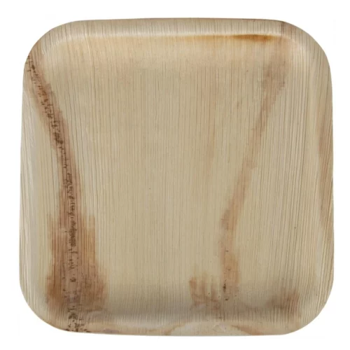 Assiettes creuses carrées en feuilles de palmier Fiesta Compostable 200mm (lot de 100)