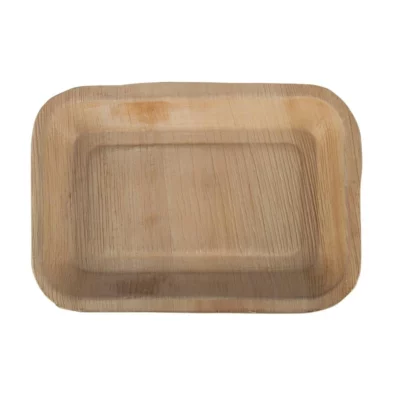Assiettes creuses rectangulaires en feuilles de palmier Fiesta Compostable 250mm (lot de 100)