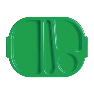Petits plateaux repas à compartiments en polypropylène Olympia Kristallon verts 321mm (Box 10)