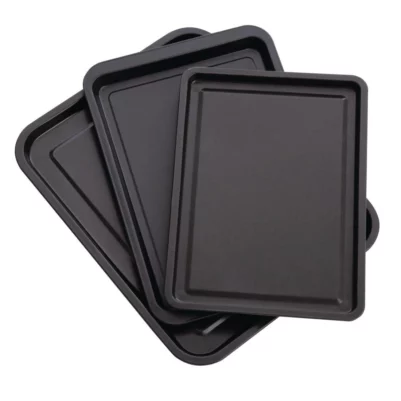 Lot de 3 plaques de cuisson antiadhésives Nisbets Essentials