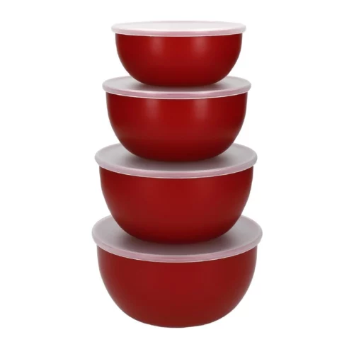 Bols de préparation avec couvercles KitchenAid rouge empire (lot de 4)