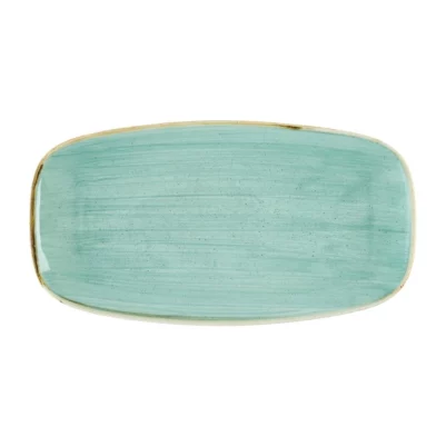 Assiettes oblongues Churchill Stonecast Mint No. 4 (355 x 189mm) (Lot de 6)