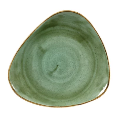 Assiettes triangulaires Churchill Stonecast Samphire Green 311mm (Lot de 6)