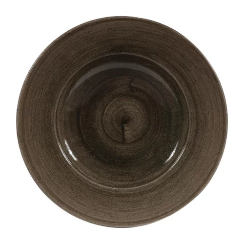 Bols à bord large Churchill Stonecast Patina Wide Iron Black 280mm (Lot de 12)