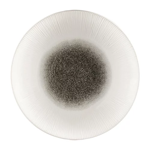 Assiettes creuses Churchill Bamboo centre imprimé quartz noir 281mm (lot de 12)