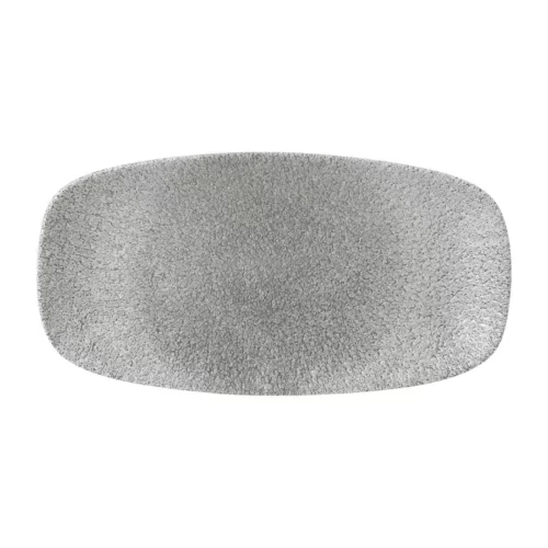 Assiettes oblongues Churchill Raku Jasper Grey 298x152mm (Lot de 12)