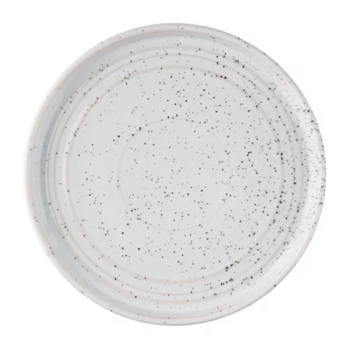 Assiettes plates rondes Olympia Cavolo blanc moucheté 180mm (lot de 6)