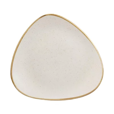 Assiettes triangulaires Churchill  Stonecast Barley White Lotus 265mm (Lot de 12)