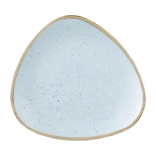 Assiettes triangulaires Churchill Stonecast Duck Egg Lotus 265mm (Lot de 12)