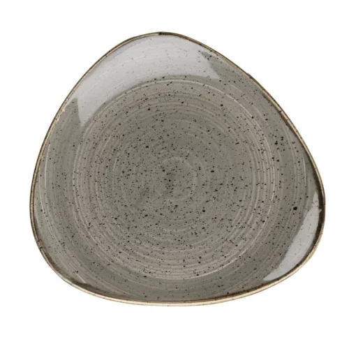 Assiettes triangulaires Churchill Stonecast Grey Cappuccino Lotus 265mm (Lot de 12)