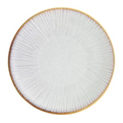 Assiettes plates Olympia Drift en relief gris 180mm (lot de 6)