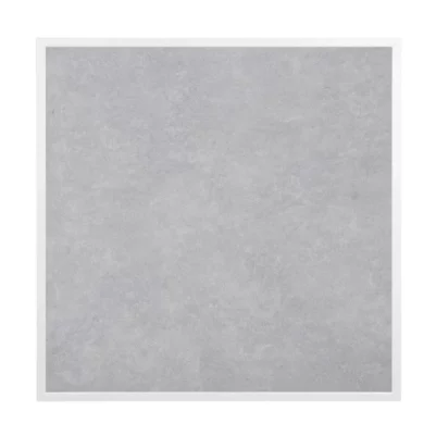 Plateau de table extérieur carré en verre trempé Bolero effet pierre gris clair bord blanc 700 mm
