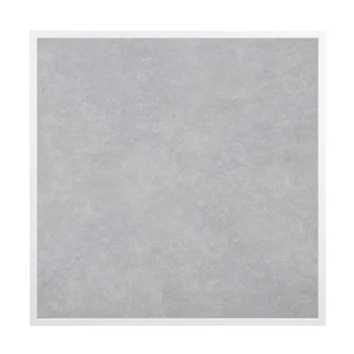 Plateau de table extérieur carré en verre trempé Bolero effet pierre gris clair bord blanc 700 mm