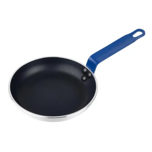 Poêle aluminium antiadhésive Teflon Platinum Plus Hygiplas avec manche bleu 200mm