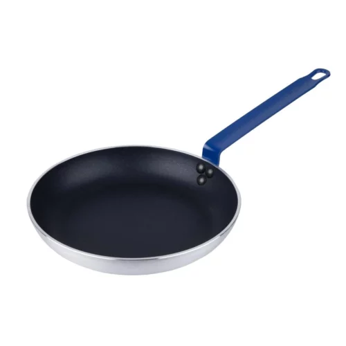 Poêle en aluminium antiadhésive Hygiplas Teflon Platinum Plus avec poignée bleue 28cm