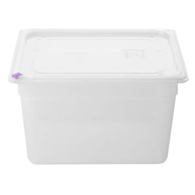 Bacs PP Hygiplas Click GN 1/2 avec couvercles et 7 clips de couleur 200mm 11,7L (lot de 4)