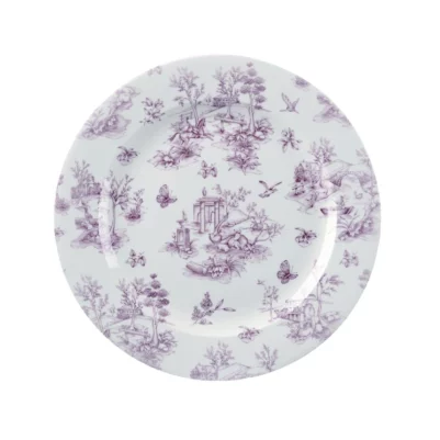 Assiettes plates Churchill Vintage Cranberry Toile Print 305mm (Lot de 6)