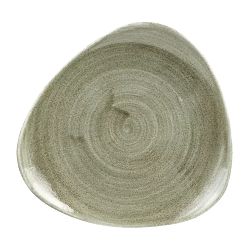 Assiettes triangulaires Churchill Stonecast Patina Antique Green 192mm (Lot de 12)
