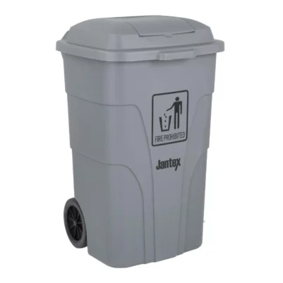 Poubelle à roulettes  avec pédale Jantex 120L grise