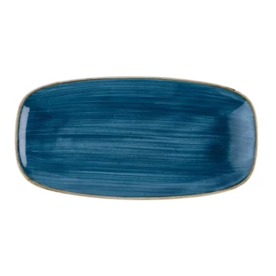 Assiettes oblongues Churchill Stonecast Java Blue 350mm x 187mm (Lot de 6)