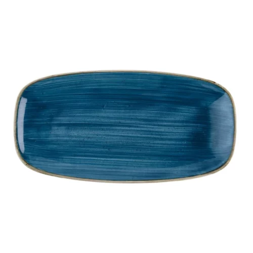 Assiettes oblongues Churchill Stonecast Java Blue 350mm x 187mm (Lot de 6)