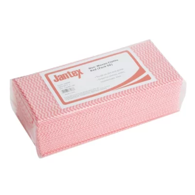 Chiffons non tissés Jantex rouges (lot de 50)