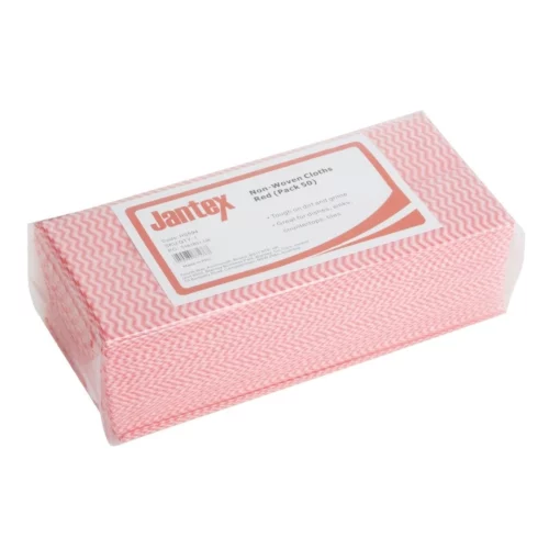 Chiffons non tissés Jantex rouges (lot de 50)