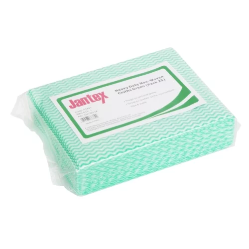 Chiffons non tissés très résistants Jantex verts (lot de 25)