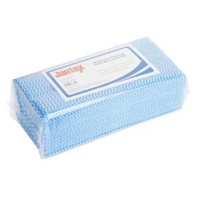 Chiffons de nettoyage salle de bain Jantex bleus (lot de 50)