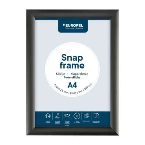 Cadre clipsable Europel A4 25mm noir