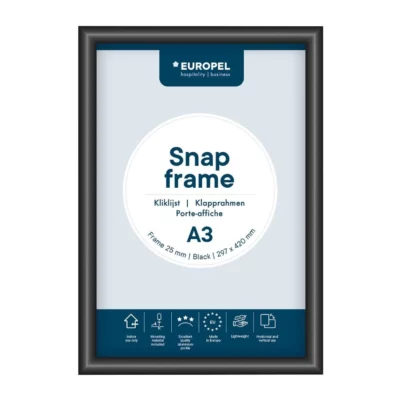 Cadre clipsable Europel A3 25mm noir