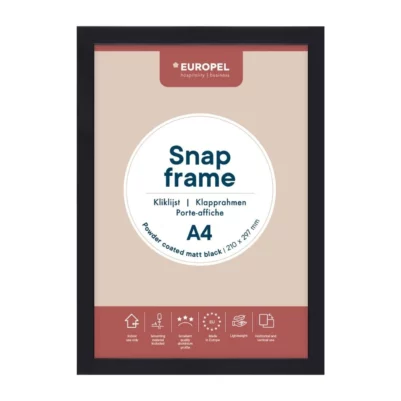 Cadre clipsable Europel A4 25mm noir mat
