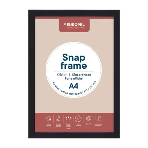 Cadre clipsable Europel A4 25mm noir mat