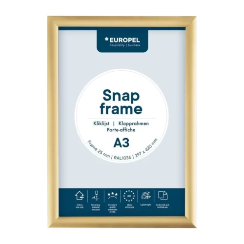 Cadre clipsable Europel A3 25mm doré