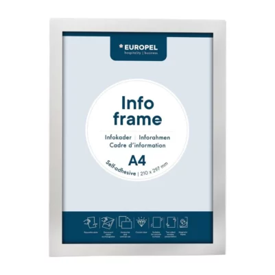 Cadres d'affichage autocollants Europel A4 argent (lot de 2)