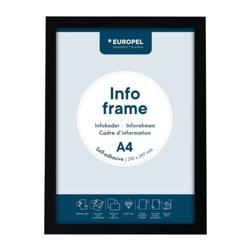 Cadres d'affichage autocollants Europel A4 noirs (lot de 2)
