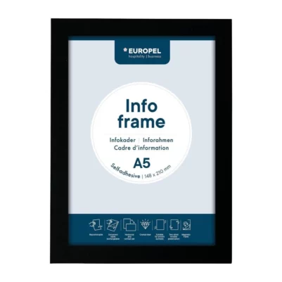 Cadres d'affichage autocollants Europel A5 noirs (lot de 2)