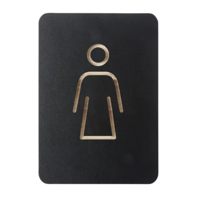 Plaque signalétique noire Europel femme