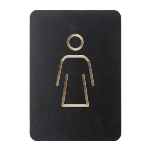 Plaque signalétique noire Europel femme