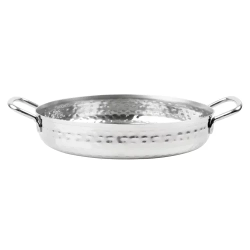 Plat double poignée en inox martelé Olympia Table Presentation 180mm