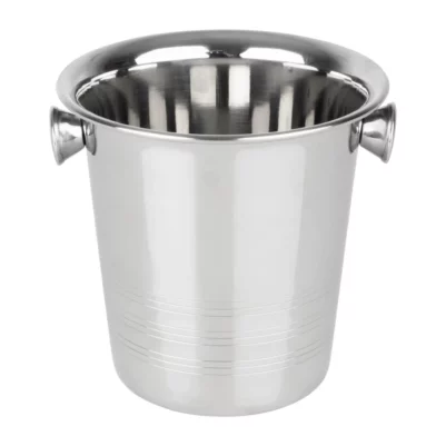 Seau à glace en acier inoxydable avec poignées et rainures Olympia 1050ml