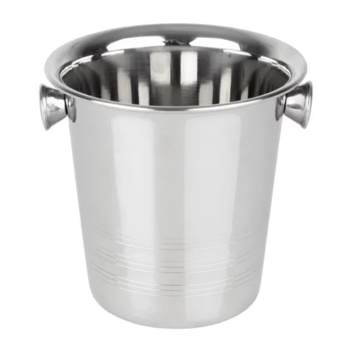 Seau à glace en acier inoxydable avec poignées et rainures Olympia 1050ml