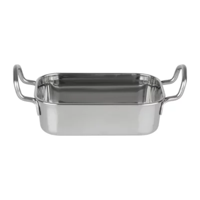 Plat de présentation en inox rectangulaire Olympia 140x90mm