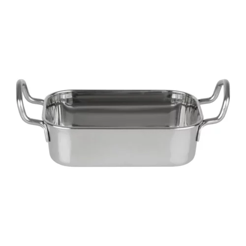 Plat de présentation en inox rectangulaire Olympia 140x90mm