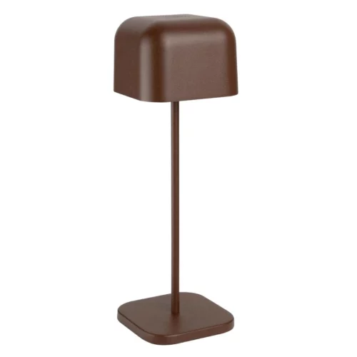 Lampe de table avec abat-jour carré Olympia Lucca marron 300mm