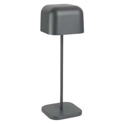 Lampe de table avec abat-jour carré Olympia Lucca grise 300mm
